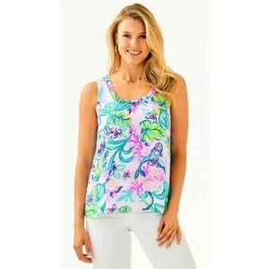 NWT LILLY PULITZER XS CARLENE TOP AMETHYST TINT MERMAID IN THE SHADE
